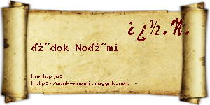 Ádok Noémi névjegykártya