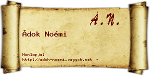 Ádok Noémi névjegykártya